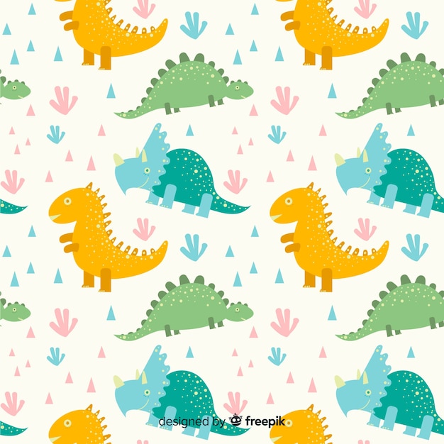 Vector gratuito estampado de dinosaurio en diseño plano