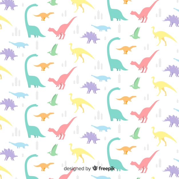 Estampado de dinosaurio en diseño plano