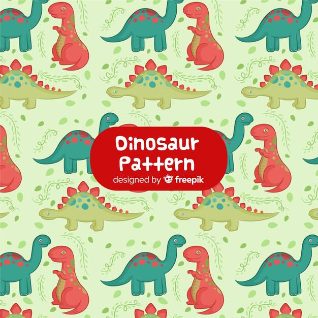 Estampado de dinosaurios dibujado a mano