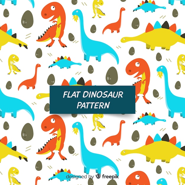 Estampado de dinosaurios en diseño plano