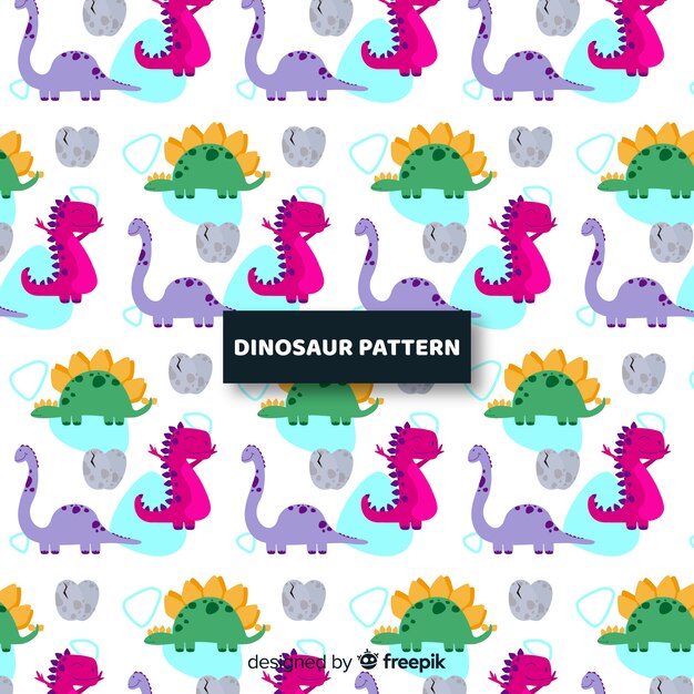 Estampado de dinosaurios en diseño plano