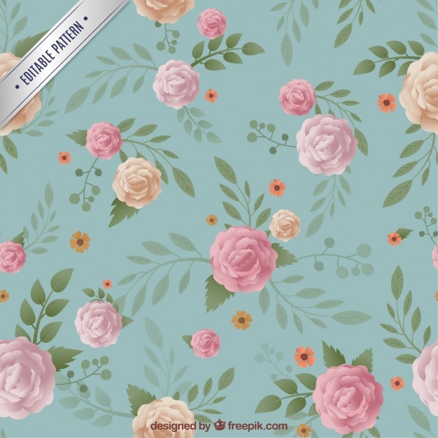 Vector gratuito estampado floral en estilo vintage