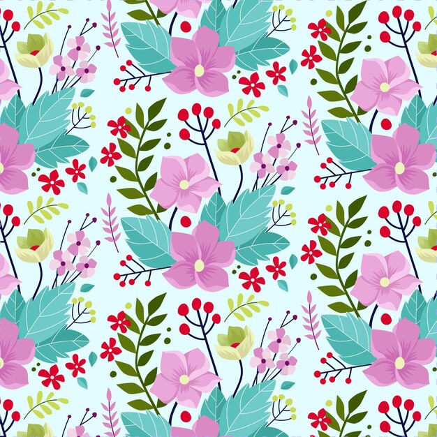 Estampado floral con hojas