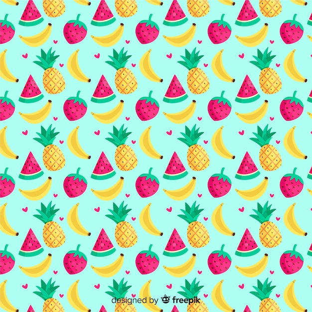 Vector gratuito estampado de frutas tropicales