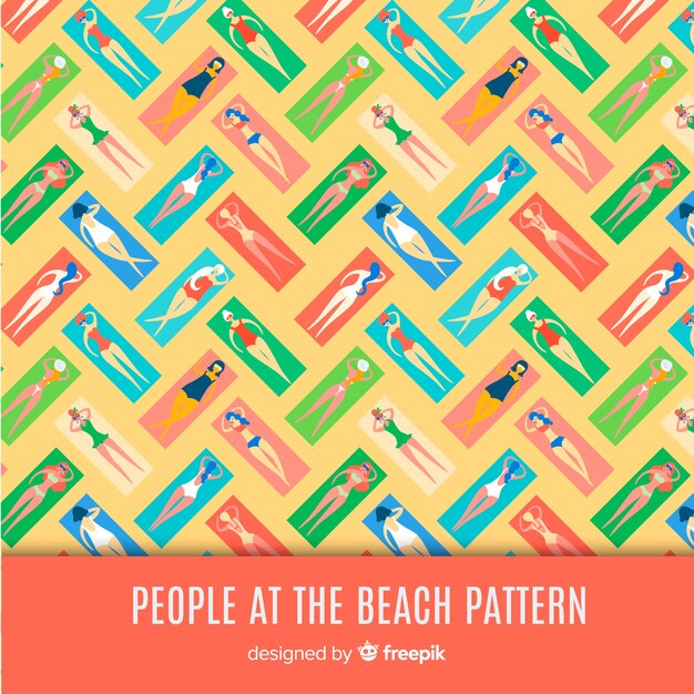 Estampado de gente en la playa
