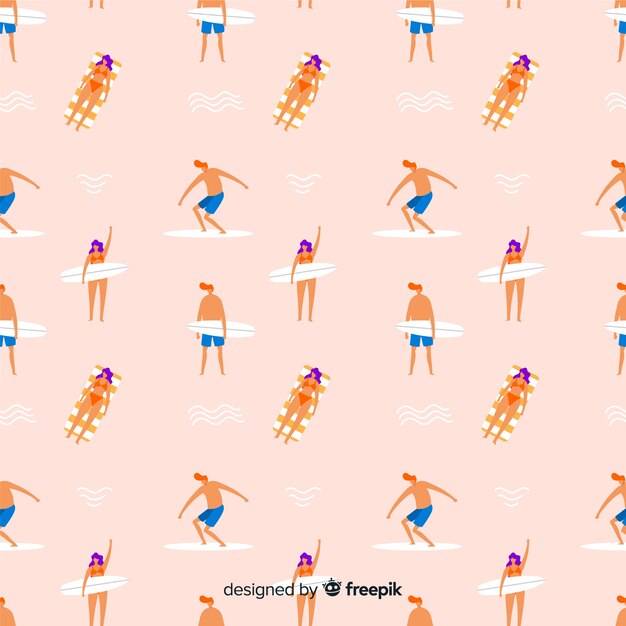 Estampado de gente en la playa