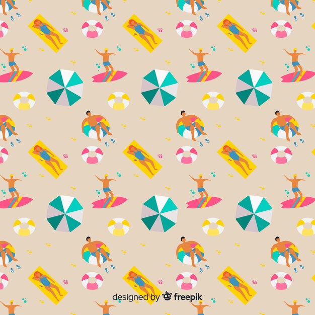 Estampado de gente en la playa