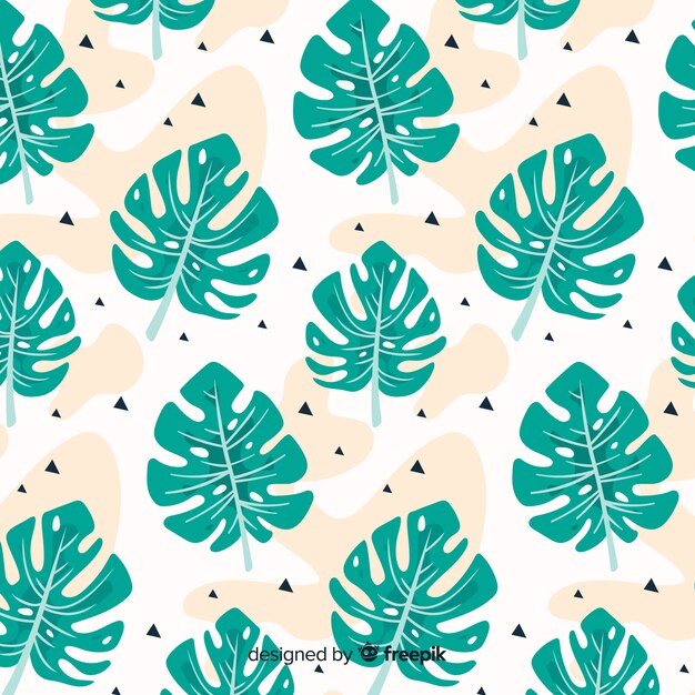 Estampado de hojas de monstera dibujado a mano