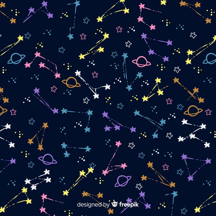 Vector gratuito estampado de horóscopo colorido dibujado a mano