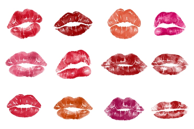 Vector gratuito estampado de labios de estilo pop art