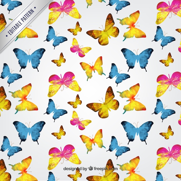 Estampado de mariposas acuarela