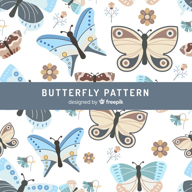 Estampado de mariposas en diseño plano