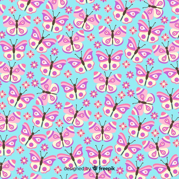 Estampado de mariposas en diseño plano