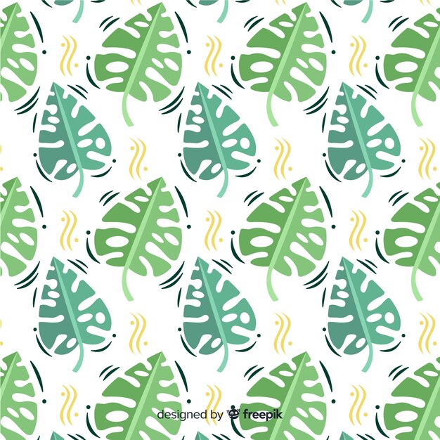 Estampado de monstera en diseño plano