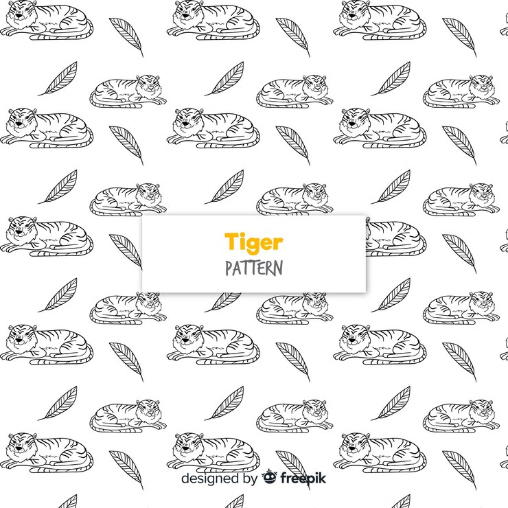 Vector gratuito estampado de tigre
