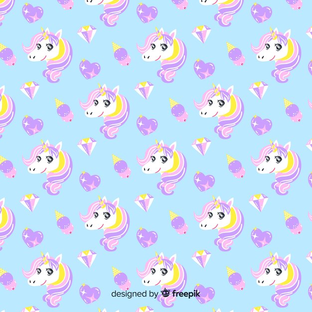 Estampado de unicornio dibujado a mano
