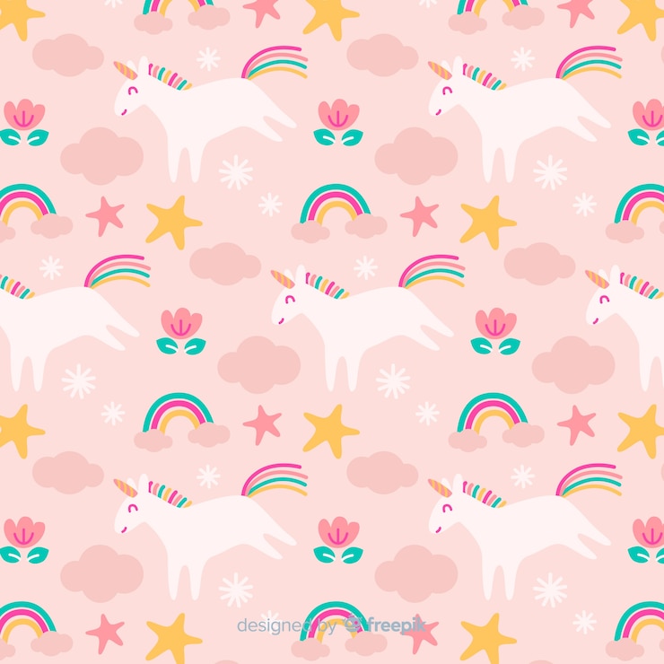 Vector gratuito estampado de unicornio