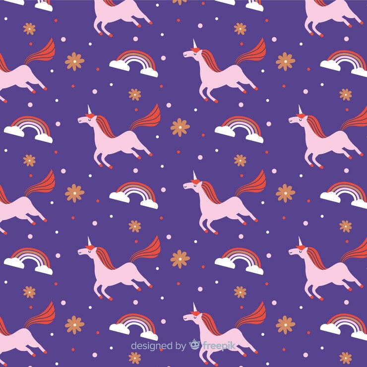 Vector gratuito estampado de unicornio