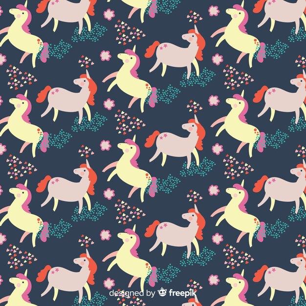 Estampado de unicornios dibujado a mano