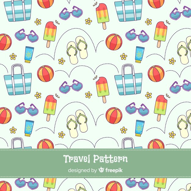 Estampado de viaje con líneas a trazos