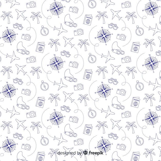 Estampado de viaje con líneas a trazos
