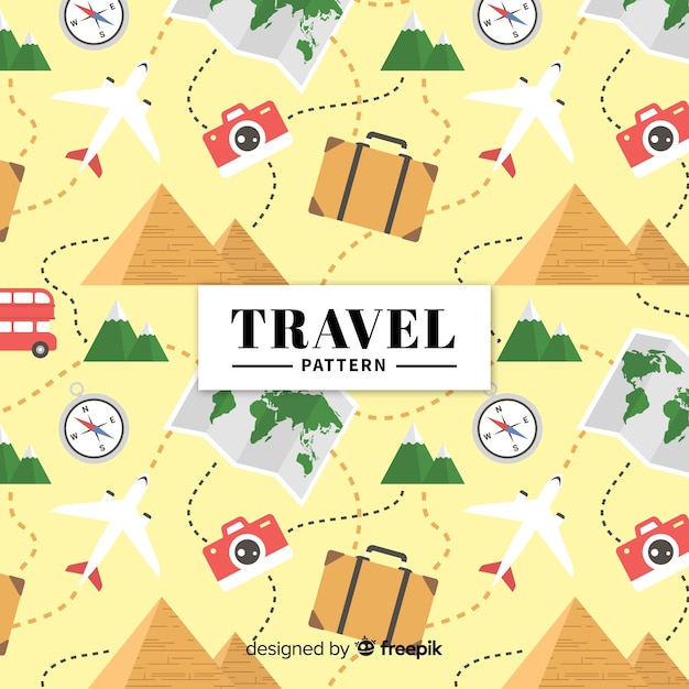 Estampado de viaje con líneas a trazos