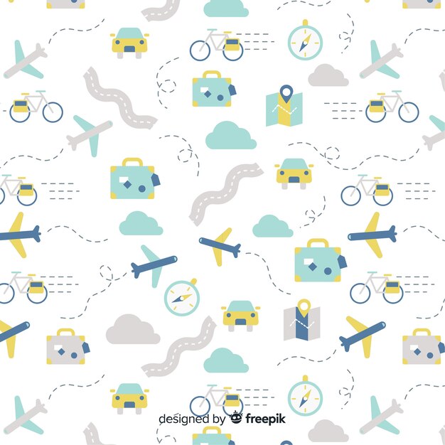 Estampado de viaje con líneas a trazos