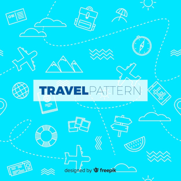 Estampado de viaje con líneas a trazos