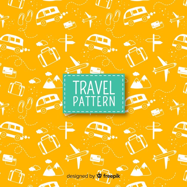 Estampado de viaje con líneas a trazos