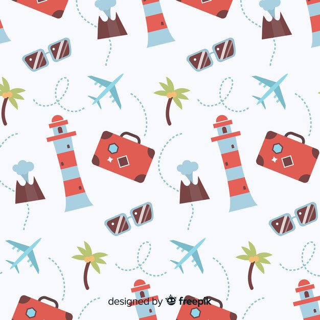 Estampado de viaje con líneas a trazos