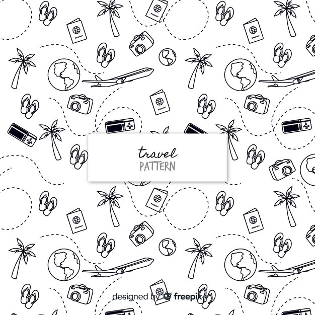 Estampado de viaje con líneas a trazos