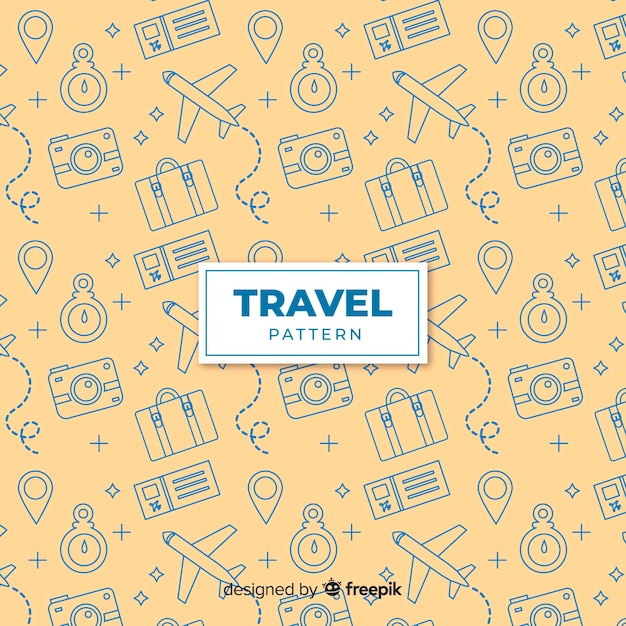 Estampado de viaje con líneas a trazos