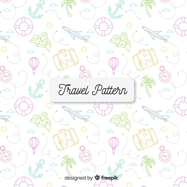Estampado de viaje con líneas a trazos
