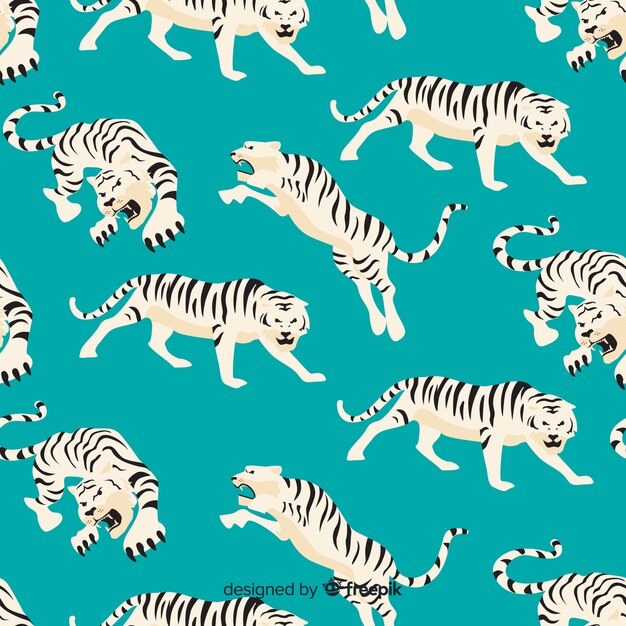Estampado vintage de tigre dibujado