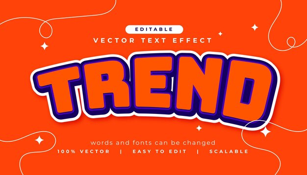 estampilla de texto de efecto naranja con letras de tendencia elegante