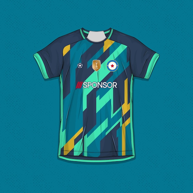 Estampillas de camisetas de fútbol profesional con texturas de camiseta atlética personalizables