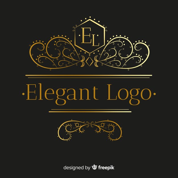 Estándar de logotipo elegante dorado
