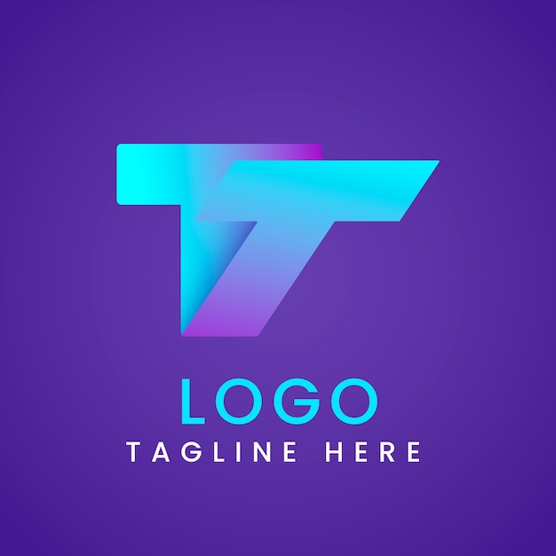 Vector gratuito estándar del logotipo de gradiente tt