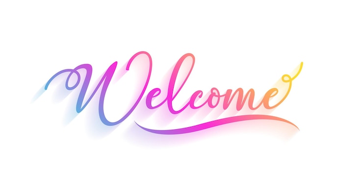 Vector gratuito estandarte de bienvenida con letras de estilo unirse con alegría y felicidad