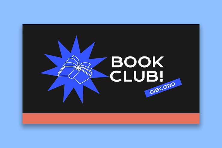 Vector gratuito estandarte de discordia del servidor del club de libros creativos dibujado a mano
