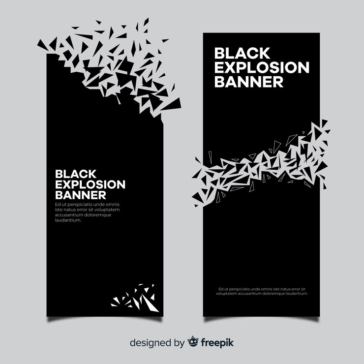 Vector gratuito estandarte de explosión negra
