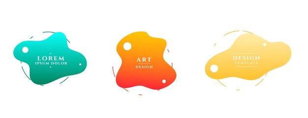 estandarte fluido abstracto de estilo moderno en un conjunto de tres