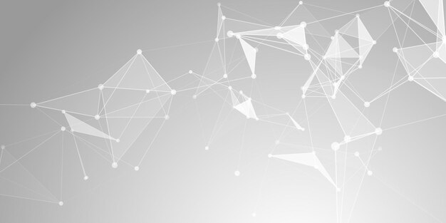 Estandarte monocromático abstracto con un diseño de poli plexo bajo