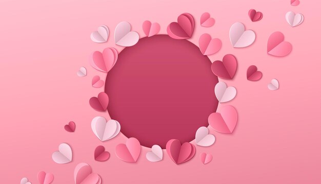 Estandarte de papel y corazón para el día de San Valentín