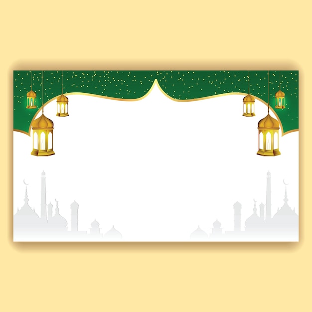 Vector gratuito estandarte de ramadán con diseño de linterna
