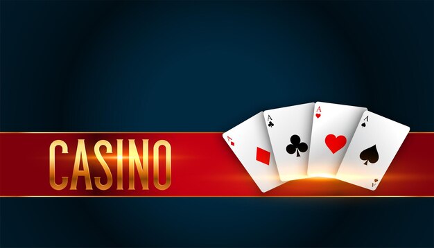 estandarte realista de cartas de as de casino para la competencia en línea