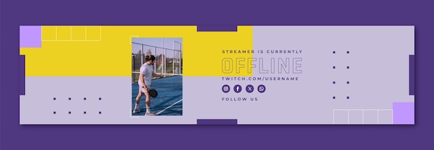 Estandarte de tenis de paletas de diseño plano