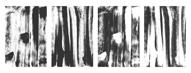 estandarte de textura sucia pintado a mano en blanco y negro en conjunto
