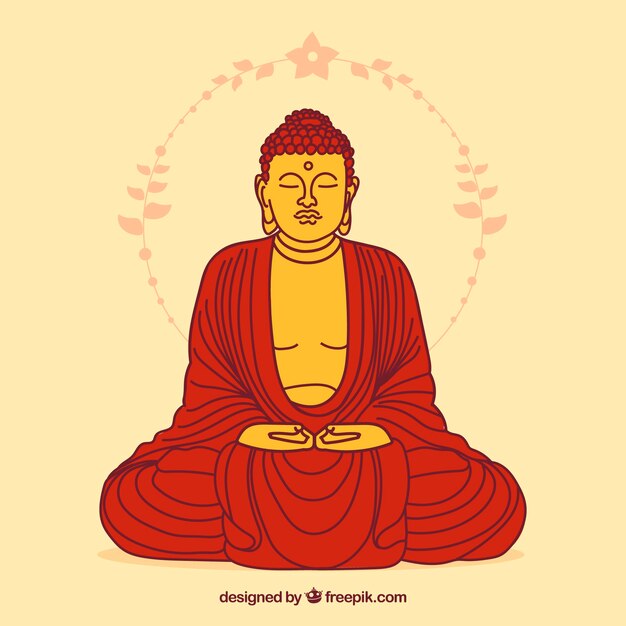 Estatua de budha en estilo hecho a mano