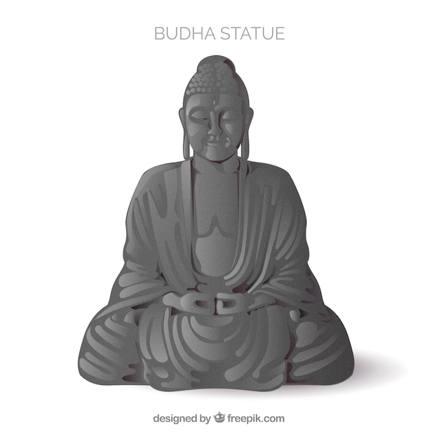 Vector gratuito estatua de budha con estilo realista